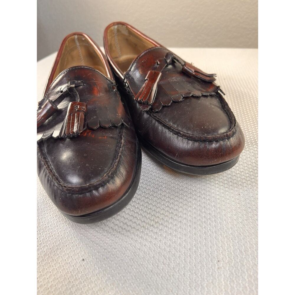 Vintage Florsheim Royal Imperial Slip-On Loafer Men Shoe Sz 9.5M Tassel Burgundy
